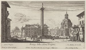 Piazza della Colonna Traiana af Israël Silvestre