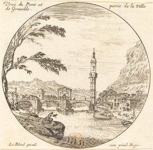 Udsigt over Pont og en del af byen Grenoble af Israël Silvestre