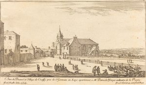 Udsigt over priorinde og landsbyen Croissy af Israël Silvestre