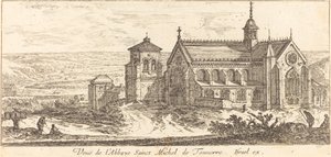 Udsigt over klosteret Saint Michel de Tonnerre af Israël Silvestre