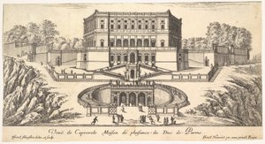 Udsigt over Caprarola, fra en serie af femten udsigter over Italien og Frankrig, 1600-tallet. af Israël Silvestre