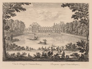 Udsigt over dammen i Fontainebleau af Israël Silvestre