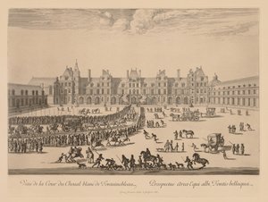 Udsigt over Cour du Cheval-Blanc i Fontainebleau af Israël Silvestre