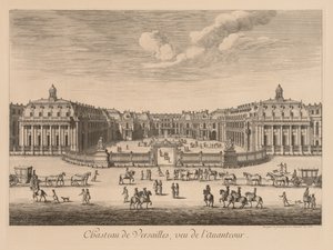 Udsigt over slottet i Versailles, set fra forgården, 1682.