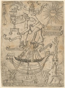 Allegori om kejseren og paven af Italian 15th Century