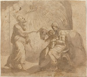 Resten på flugten til Egypten af Italian 16th Century