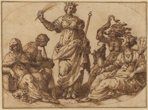 Dyd sejrer over laster af Italian 16th Century