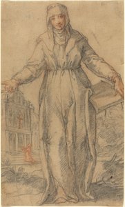 Kvindelig helgen (Saint Clare of Assisi eller Saint Catherine of Siena?)