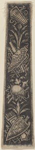 Ornamentplade med rustning og musikinstrumenter af Italian 18th or 19th Century