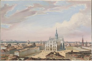 Katedralen i Milano af Italian 19th Century