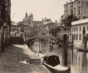 Bro over Rio Ognissanti i Venedig, ca. 1875 af Italian Photographer