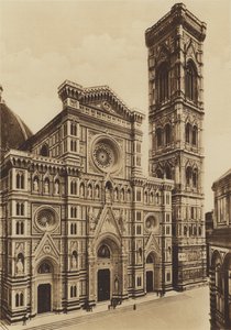 Firenze / Firenze: Facaden af ​​katedralen, Arch De Fabris og del Moro (s/h foto) af Italian Photographer
