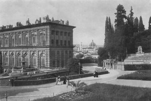 Firenze og Palazzo Pitti, bagerste del med udsigt over katedralen (s/h foto) af Italian Photographer