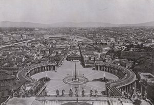 Italien: Rom, panorama taget fra kuppelen på Peterskirken (s/h foto) af Italian Photographer