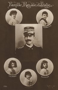 Kong Victor Emmanuel II og hans familie (s/h foto) af Italian Photographer