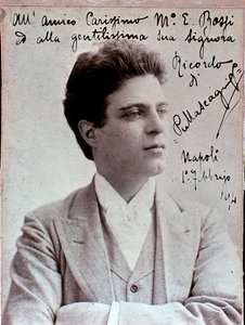 Portræt af Pietro Mascagni (1863-1945) italiensk komponist af Italian Photographer