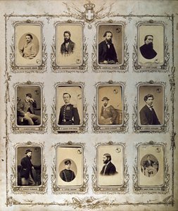Risorgimento: portrætter af de tusinde (eller røde skjorter), som deltog i Giuseppe Garibaldis ekspedition. 1860-1861 Studio Pavia a Genes. Museo del Risorgimento Rom af Italian Photographer