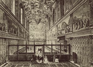 Det sixtinske kapel bygget i det XV århundrede af J de Dolci af Italian Photographer