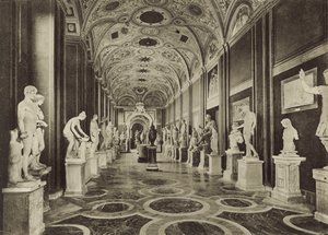 Vatikanmuseet, det indre af Statue Hall af Italian Photographer