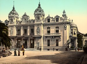 Facaden på kasinoet i Monte Carlo, i Fyrstendømmet Monaco, i Frankrig af Italian Photographer