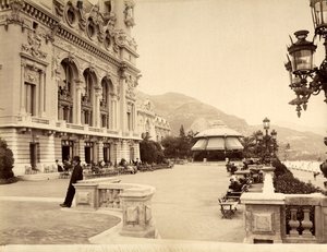 Terrassen ved havet nær kasinoet i Monte Carlo i Monaco af Italian Photographer