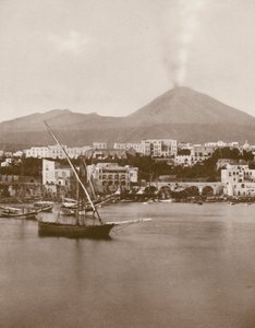 Torre Del Greco, panorama og Vesuv (s/h-foto) af Italian Photographer