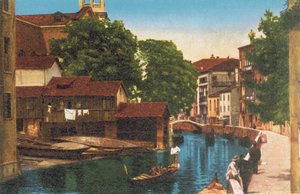Venedig: Rio og Ponte S Trovaso Alle Zattere (foto i farver) af Italian Photographer