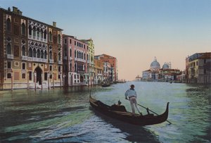 Venedig, Canal Grande fra Accademia, Palazzo Franchetti af Italian Photographer
