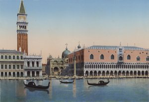 Venedig, Piazzetta San Marco og Dogepaladset fra lagunen af Italian Photographer