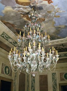 Murano-glaslysekrone fra det 18. århundrede ved Querini - Stampalia-fonden i Venedig. af Italian School