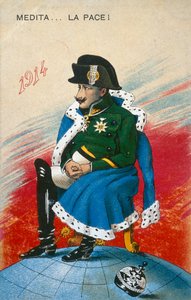 1914, mediter... Fred! Ikke-interventionismens karkatur af Italian School