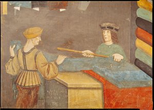 En kludhandler Måleklud (fresco) af Italian School
