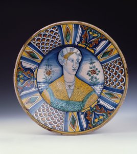 Et Deruta stort portrætfad, ca. 1530 af Italian School