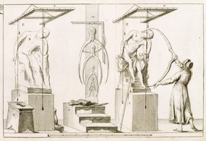 Et billedhuggeratelier, ca. 1800 af Italian School