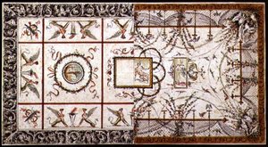 Alternative designs til et neo-klassisk loft, ca. 1800 (pen & blæk og akvarel på papir) af Italian School