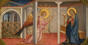 Annunciation, Firenze, begyndelsen af midten af 1400-tallet (tempera på panel) af Italian School