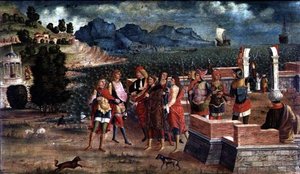 Apollo og Poseidon kommer for at hjælpe Laomedon, ca. 1500 af Italian School
