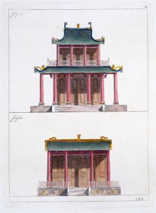 Buegang af Ke Koo Fu ved Canton, foran og på siden, ca. 1820