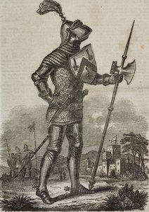 Rustning fra kong Henry V af Englands æra, illustration fra 