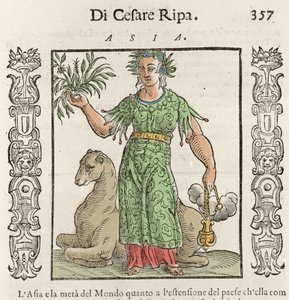 Asiatisk allegori med en kamel. Gravering fra "" Iconologia"" af Cesare Ripa (1550 omkring 1622) af Italian School