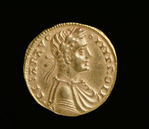 Augustalis af Frederik II (1198-1250), Kongeriget Sicilien og Syditalien, Messina Mynt, 1231-50 (forside) (guld) (for bagside se 168053)