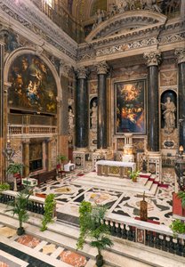 Barokkunst: Indvendigt billede af Jesuitkirken for Jesu Hellige Navns (chiesa del Gesu) i Rom af Italian School