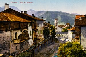 Cavalese, Val di Fiemme, postkort, Trentino-Alto Adige, Italien, 20. århundrede af Italian School