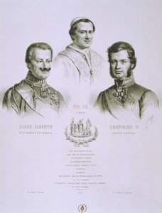 Charles Albert, Pius IX og Leopold II, 1848 af Italian School