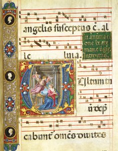 Korminiature med bebudelsen (pigment på vellum) af Italian School