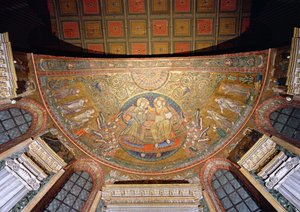 Kristus på tronen (mosaik) af Italian School
