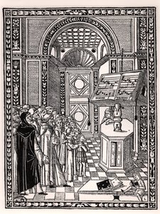 Kirkekor, illustration fra Practica Musicae af Franchino Gaffurio (1451-1522), udgivet i Venedig 1512 af Italian School