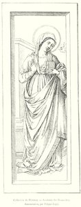 Collection of Florence, Academy of Fine Arts, Annunciation, af Filippo Lippi (gravering) af Italian School
