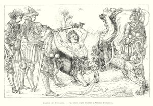 Battle of the Centaurs, faksimile af en gravering af Antonio Pollajuolo (gravering) af Italian School
