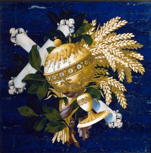 Sammensætning. (Intarsia af indlagt marmor af Italian School